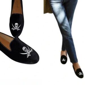 NEW JON JOSEF Made In Spain Gatsby Skull Smoking Loafers for women 462tn